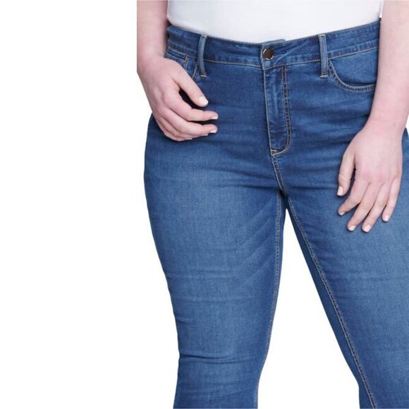 Seven7 Womens High Rise Med Wash Stretch Skinny Jeans Plus Size 22W New - Picture 3 of 13